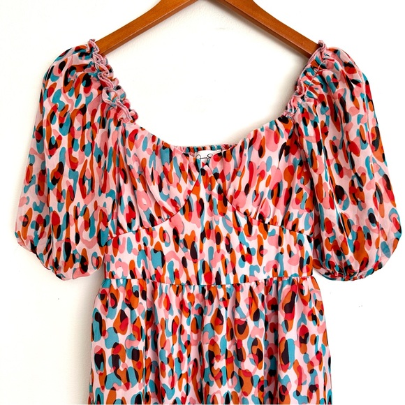 Jessica Simpson Red and Pink Smocked Mini Dress Size Small - Picture 2 of 9